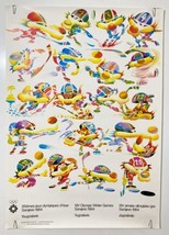 Olympic Games Sarajevo Mascot Vintage Poster Winter Sports 1984 - £64.72 GBP