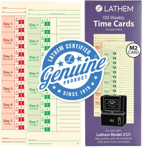 Lathem Weekly Time Cards, Double-Sided, for Lathem Model 2121/Side-Print Time Cl - £10.33 GBP