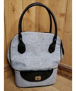 Vintage 1950s 60s Black Charcoal Vinyl Bag Purse Makeup Overnight Sewing... - €43,55 EUR