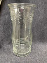 Brody, Clear Glass Vase With Raised Wheat Design 9 1/2” Tall - $4.95