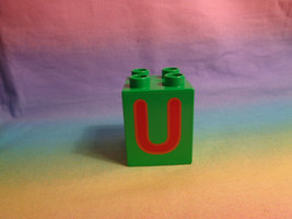 LEGO Duplo Replacement Green Brick Alphabet Letter U 2 X 2 Dot - £0.88 GBP