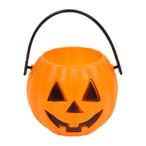 Halloween Pumpkin Trick or Treat Bucket - Jack-O-Lantern Candy Holder for Kids - £3.75 GBP