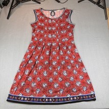 Max Studio Dress Womens Large Red Blue Floral Sleeveless Keyhole Back Pl... - $17.99