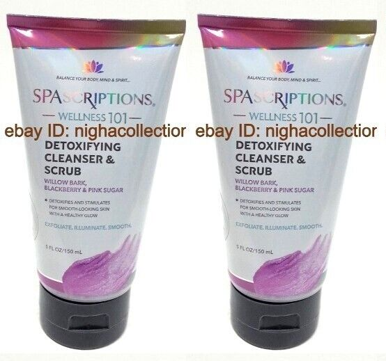 ( LOT 2 ) SpaScriptions WELLNESS 101 Detoxifying Cleanser &amp; Scrub 5 Oz E... - $26.72