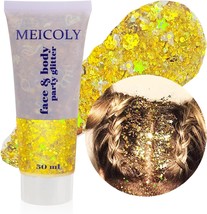 Gold Body Glitter Mardi Gras Carnival Face Glitter Mermaid Sequins Face Paint Ey - £16.62 GBP