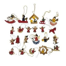 Vtg Wooden Christmas Ornament Lot of 22 Small German Style Angels Rockin... - $455.03 MXN
