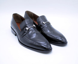 New Men&#39;s Handmade Black Leather Dress Shoes Men Formal Dress Loafer Shoes  - £121.49 GBP+