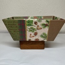 Vintage Lindy Bowman Company Decorative Christmas Natures Tapestry Tray Box - $130.48 MXN