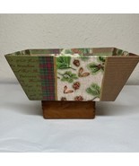 Vintage Lindy Bowman Company Decorative Christmas Natures Tapestry Tray Box - $7.00