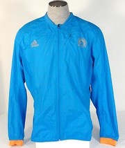 Adidas Running Boston Marathon 2014 Blue Reflective Zip Wind Jacket Men&#39;s NWT - £78.65 GBP