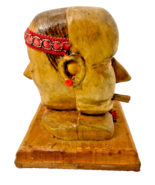 Outsider Folk Art Wood Carving Roxy &amp; Marvin Wm Kerr Double Head - $273.19