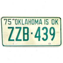 1975 United States Oklahoma Tulsa County Passenger License Plate ZZB-439 - £14.85 GBP