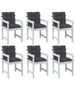  Lowback Chair Cushion Set of 6 Melange Anthracite 100% Polyester - $179.49