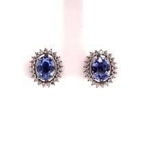 Diamond Sapphire Earrings 14k Gold 3.24 TCW Certified $5,950 018655 - £1,859.70 GBP