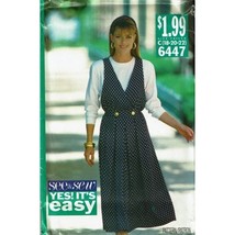 Butterick See and Sew Sewing Pattern 6447 Mock Wrap Jumper Top Misses Si... - $8.96