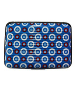 Aluminum Card Wallet for Men and Women - Blue/Red Circles - £3.98 GBP