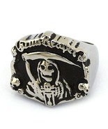 Grim-Reaper Stainless Steel Ring Black Size 10 - $22.99