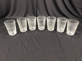 Vintage Set of 7 Mid Century Clear Faceted Juice Glasses 4&quot; - $29.99