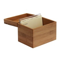 Oceanstar Bamboo Recipe Box with Divider, Natural, 6.80&quot; W x 4.90&quot; D x 5.10&quot; H - £28.73 GBP
