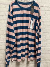 Original Use Mens Pink Blue Stripe Long Sleeve T-Shirt Pocket Size XXL New - £4.63 GBP