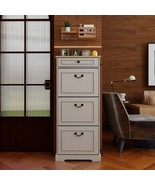 Antique White Slim Shoe Cabinet: Entryway Storage with Drawers - $2,813.93 MXN