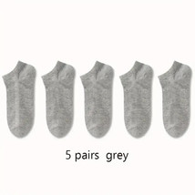 5pairs Unisex Low-Cut Solid Color Socks (Size 6-9) &quot;GRAY&quot; ~ NEW!!! - £6.75 GBP