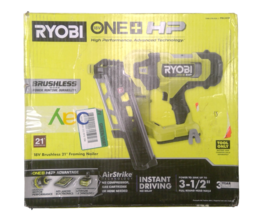 FOR PARTS - RYOBI PBL345B 18V Brushless 21 GA Cordless Framing Nailer(To... - $101.14