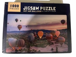 1000 Pieces Jigsaw Puzzle Hot Air Balloon Blazing With Color Kids Gift Brain - £3.98 GBP
