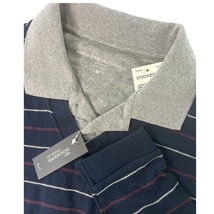 Dockers Premium 2 in 1 Long Sleeve Striped Polo Shirt Gray Collar Mens M... - $22.99
