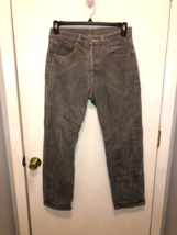 Levis Mens 501 Straight Fit Gray Button Fly Jeans Measures 30X29 - $12.86