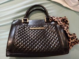 Betsey Johnson quilted w/ black straps and leopard rag - $30.00