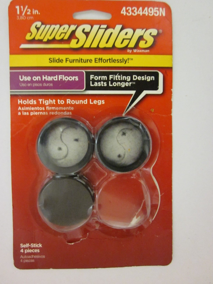 Super Sliders 4334495N Formed Felt Furniture Movers Hardwood Floors, 1.5... - $7.92