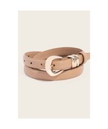 Thin Genuine Leather Belt Ivory Beige - $39.39 CAD