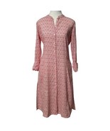 Asha Small Geometric Pattern Long Sleeve Button Down Shirt Dress Mandari... - £14.89 GBP