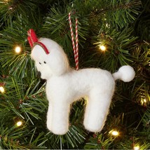 Nwt Wondershop 2023 Felted Wool Poodle Dog W. Gift Headband Xmas Tree Ornament - £11.06 GBP