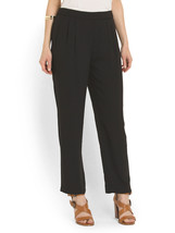 NWT Ellen Tracy Black Soft Fluid Stretch Crepe Pleated Pull-on Crop Pants 12 - £9.59 GBP