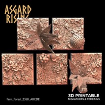 3D Printed Asgard Rising Fern Forest - 5x 20 25 30 35 mm Square Base War... - $8.81+
