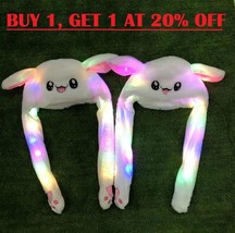 Bunny Hat Light Up Cute Plush Rabbit Hat Moving Ears With Led Light Xmas... - $21.43