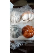 4 pc crescent enterprises ceramic pumpkins variety modern boho deco new ... - $33.60 CAD