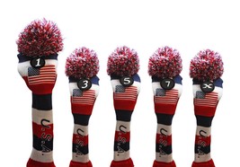1 3 5 7 X USA GOLF Driver Headcover Red White Blue KNIT Head Covers Headcovers - £169.26 GBP