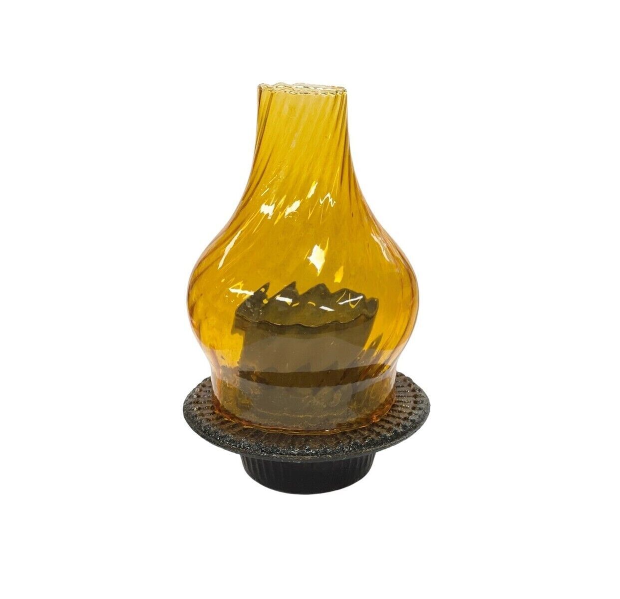 6 1/2&quot; Honey Yellow Glass Greek Orthodox Vigil Oil Lamp Votive Lantern L... - $18.49