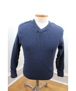 Vtg Citadel 40&quot; Navy Blue USAF Air Force 100% Wool Rib Sweater England P... - £29.54 GBP