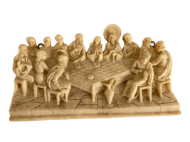 Vintage The Last Supper Figure Resin Jesus 12 Apostles Wall Relief Art W... - $450.18 MXN