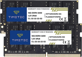 Timetec 32GB (2x16GB) DDR4 3200MHz SODIMM Laptop RAM CL22 PC4-25600 1.2V - $96.02
