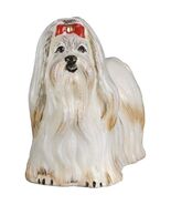 Maltese with Red bows Dog Polish Glass Christmas Ornament Decoration Mad... - $49.98