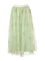 NWT Anthropologie Sydney Shimmer Tulle Midi in Green Glitter Gold Dot Skirt XS - £89.40 GBP