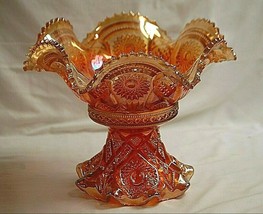 Antique 1910 Fashion Marigold Carnival by Imperial Glass Ohio 9-1/2&quot; Punch Bowl - £197.83 GBP