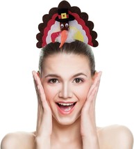 2 Pcs Thanksgiving Day Turkey Headband Hair Hoops Bands Tail Headpiece Women Hai - $8.17