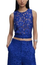 Desigual Women Top Blue Designer Blouse Elegant Chic Fashion Stylish - $1,803.92 MXN