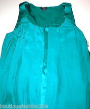 NWT Worth NY Womens 14 Top Designer New York Blouse Silk Blue Emerald Aqua Teal - £393.18 GBP